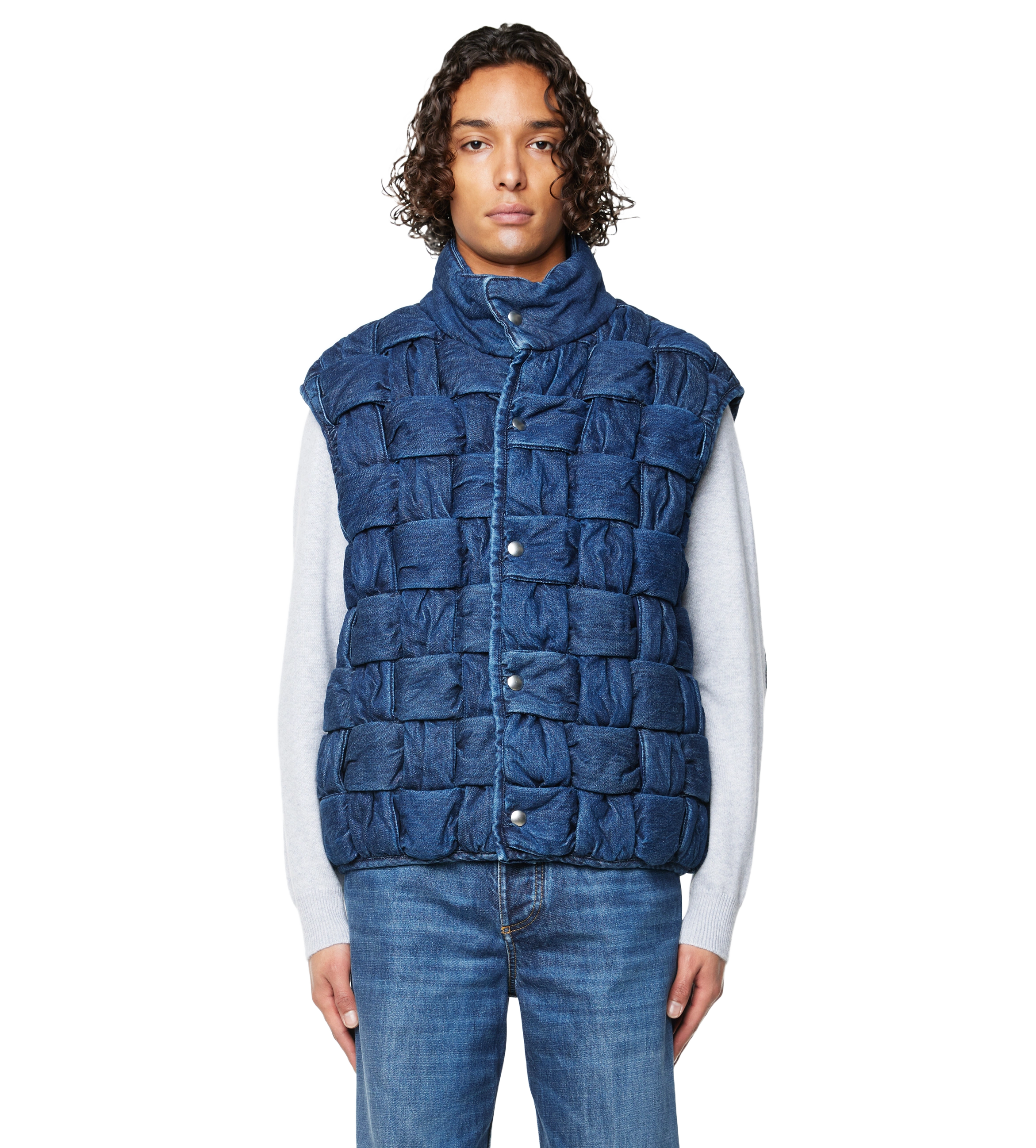 Tech Nylon Intrecciato Vest Blue