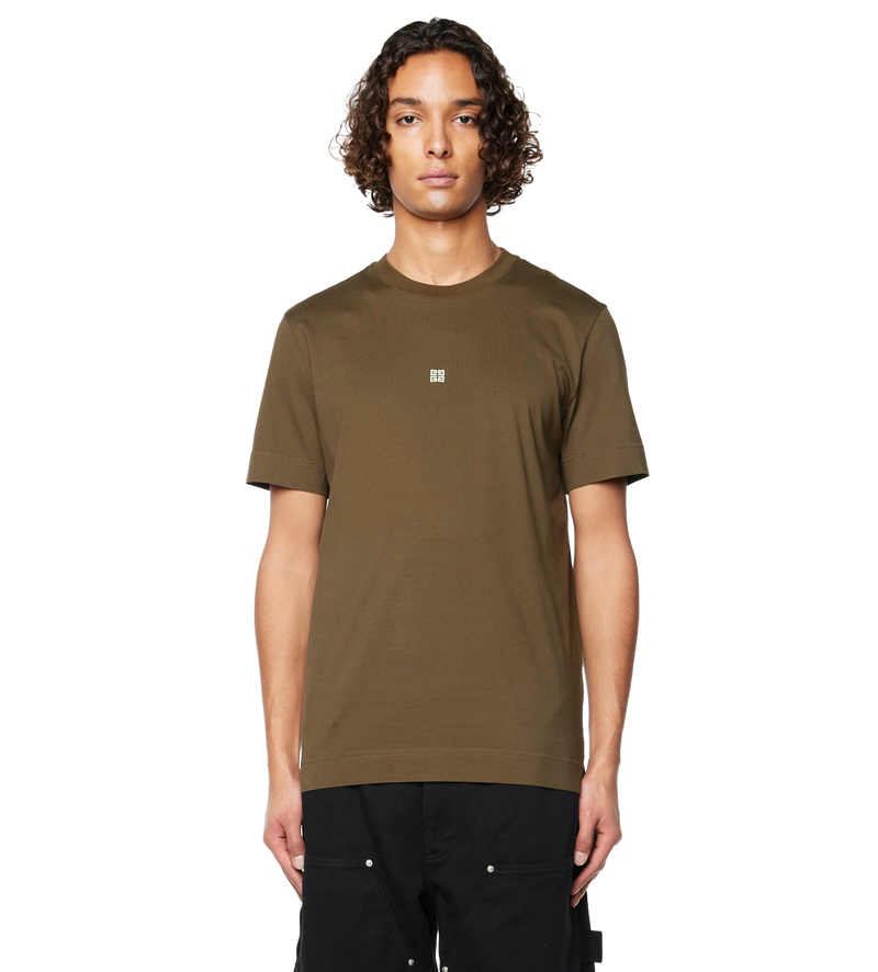 Slim Fit Cotton T-shirt Khaki - XL
