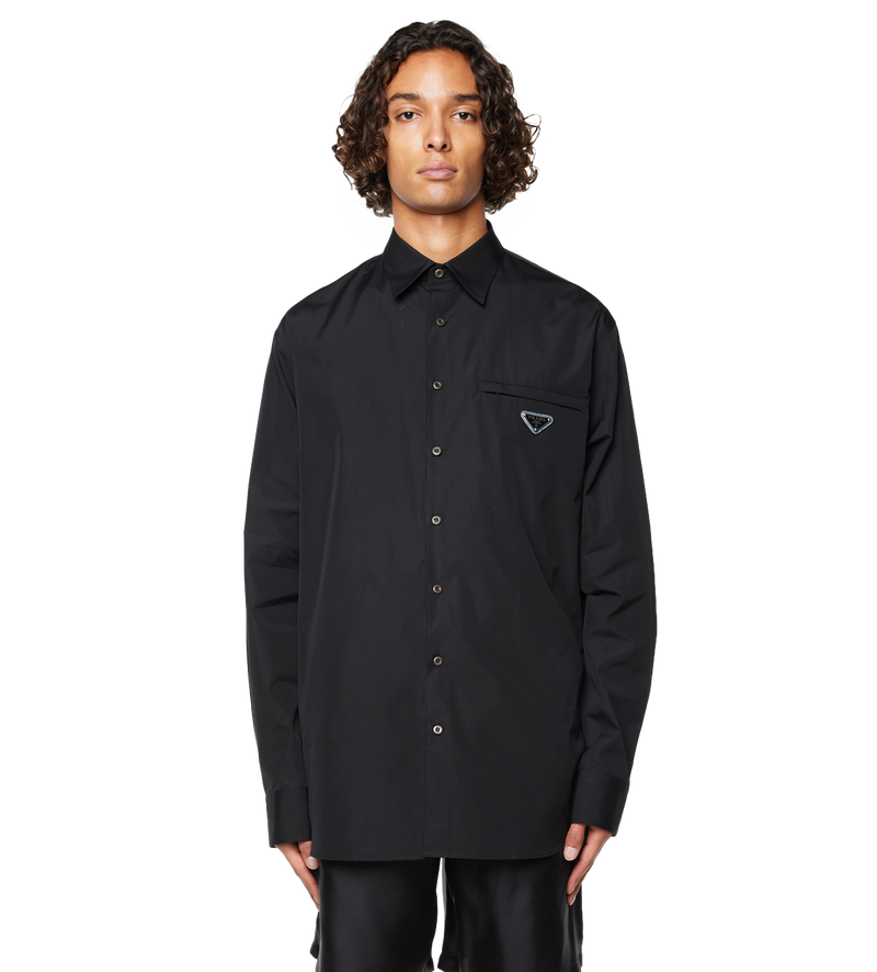 Cotton Longsleeve Shirt Black - XL