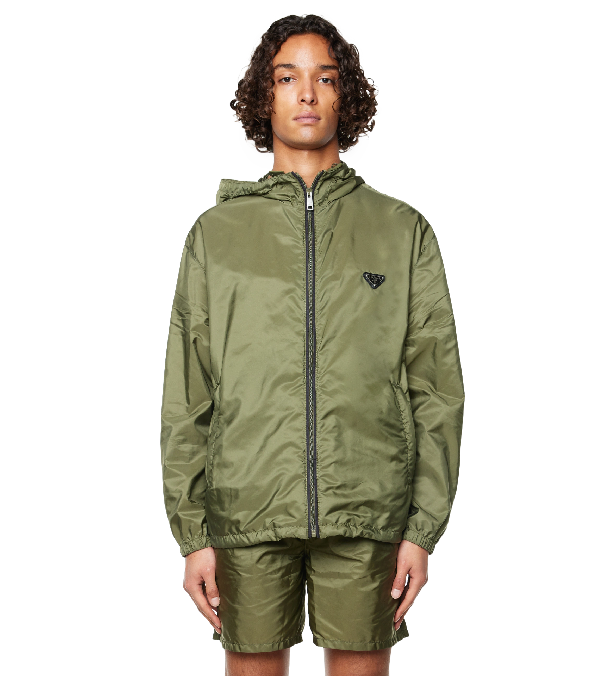 Green top prada jacket