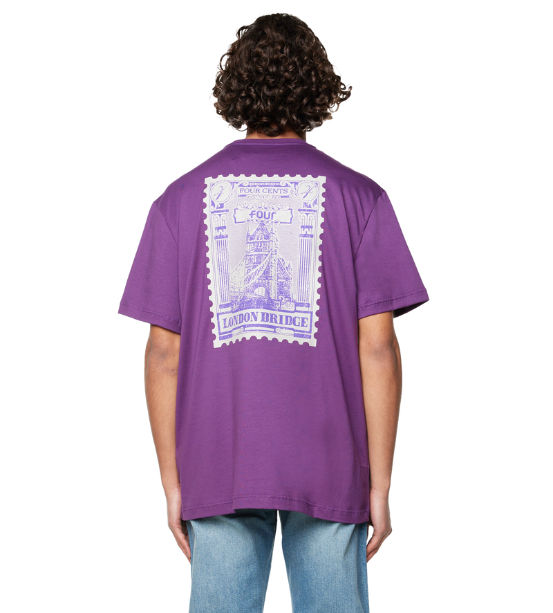 London Bridge Stamp T-shirt Plum Purple - L