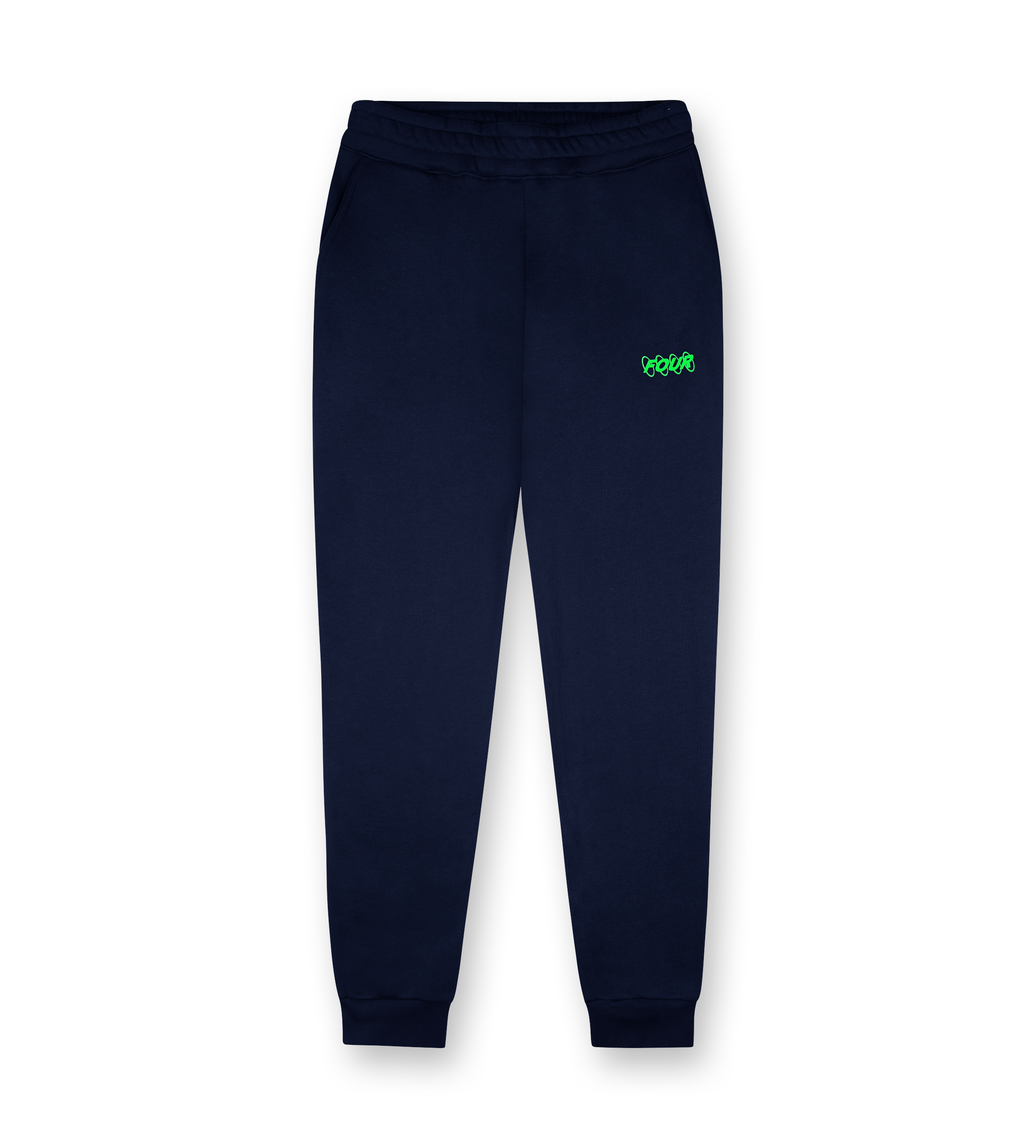 Neon Green Circles Logo Sweatpants Marine Blue FOUR Amsterdam