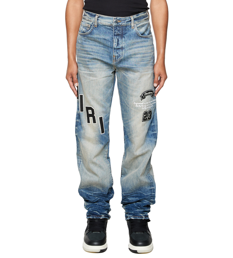 Hockey Logo Straight Jeans Blue - 34