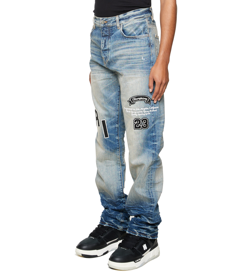 Hockey Logo Straight Jeans Blue - 34