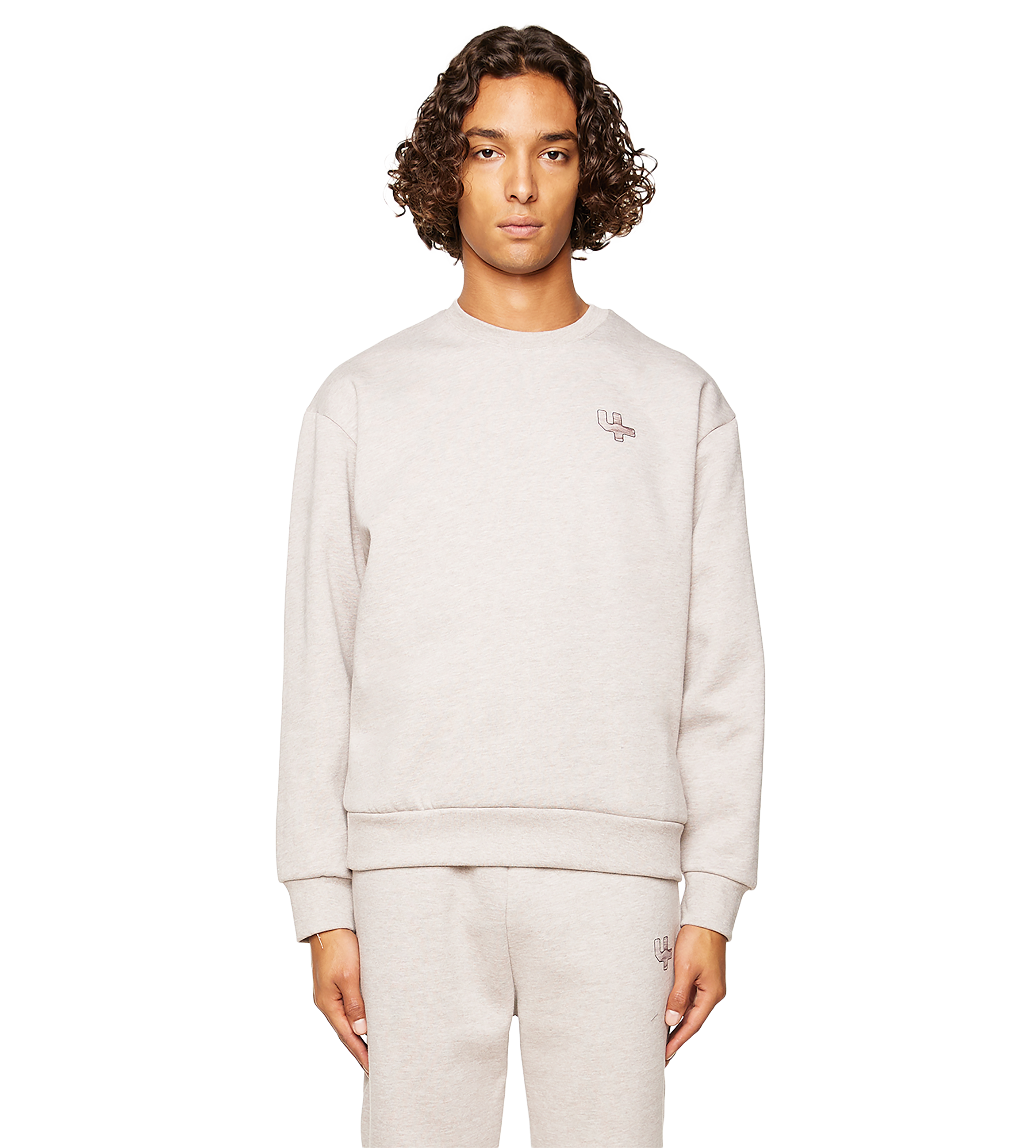 Outline Logo Crewneck Sand Melange