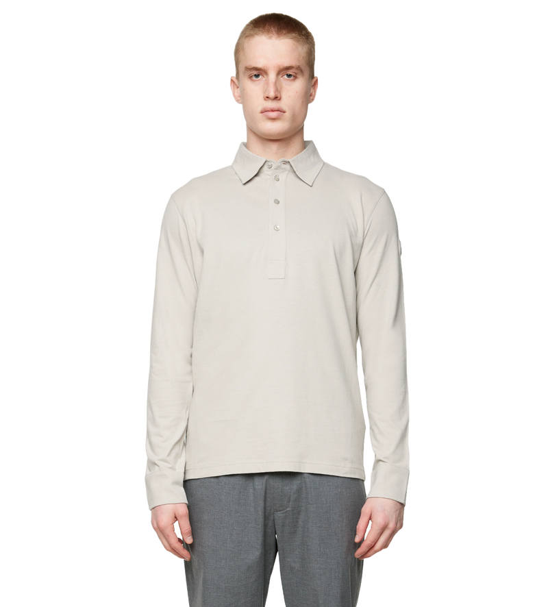 Long Sleeve Polo Shirt Grey - M