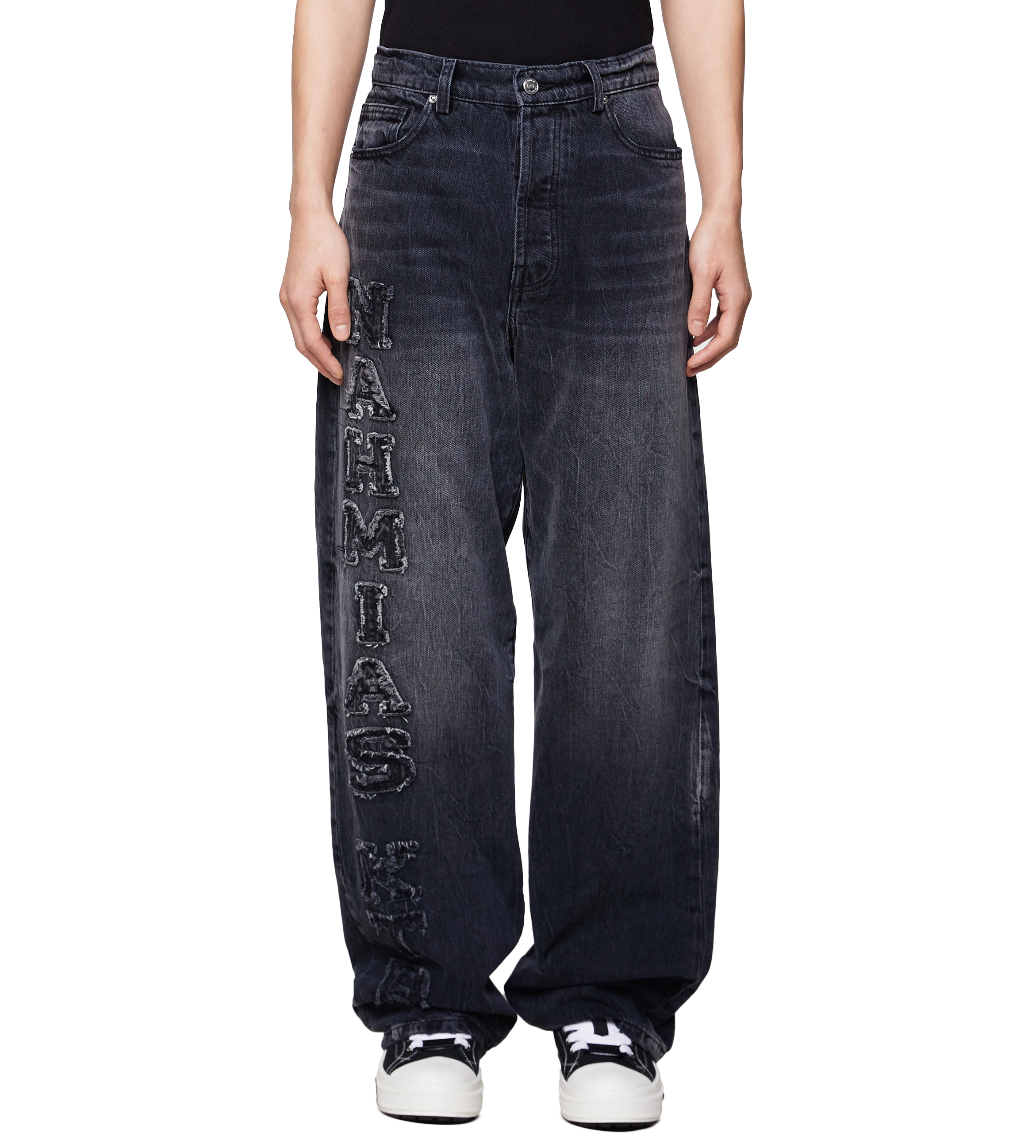 x Kodak Black Logo-Patch Wide Leg Jeans