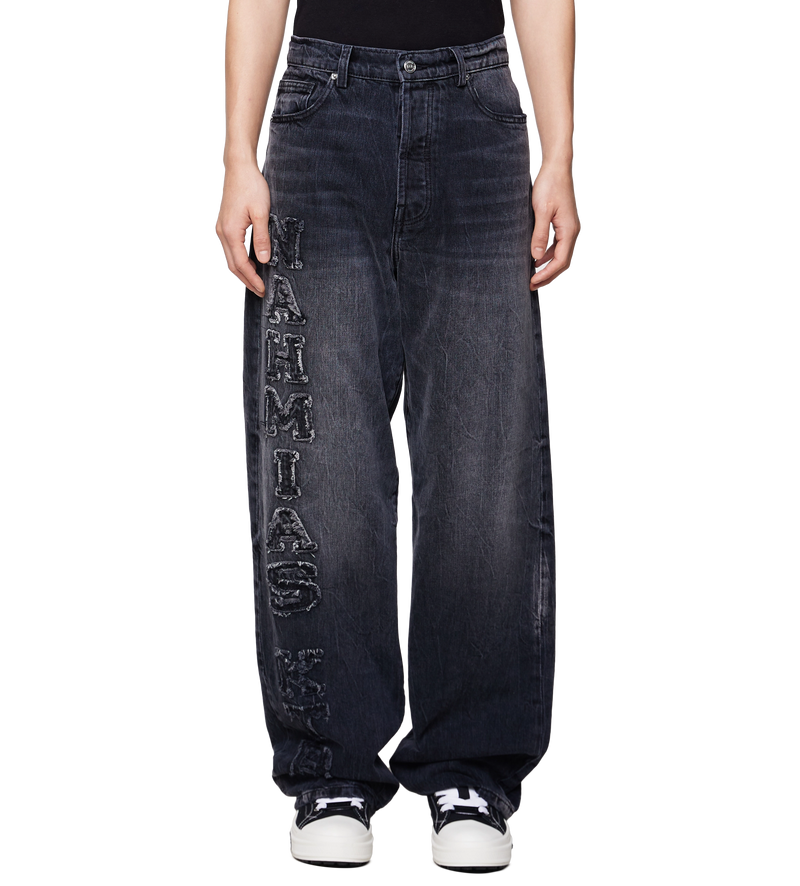 X Kodak Black Logo-patch Wide Leg Jeans - 34
