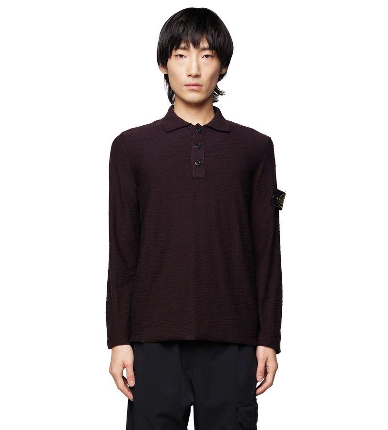 Knitted Polo Sweater Purple - L