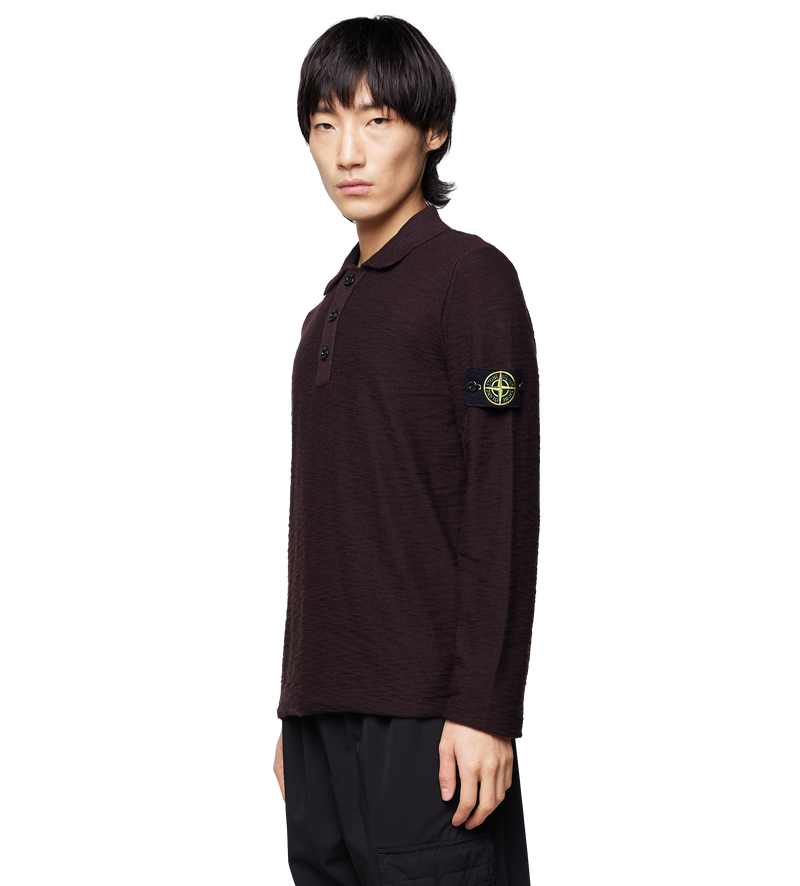 Knitted Polo Sweater Purple - L