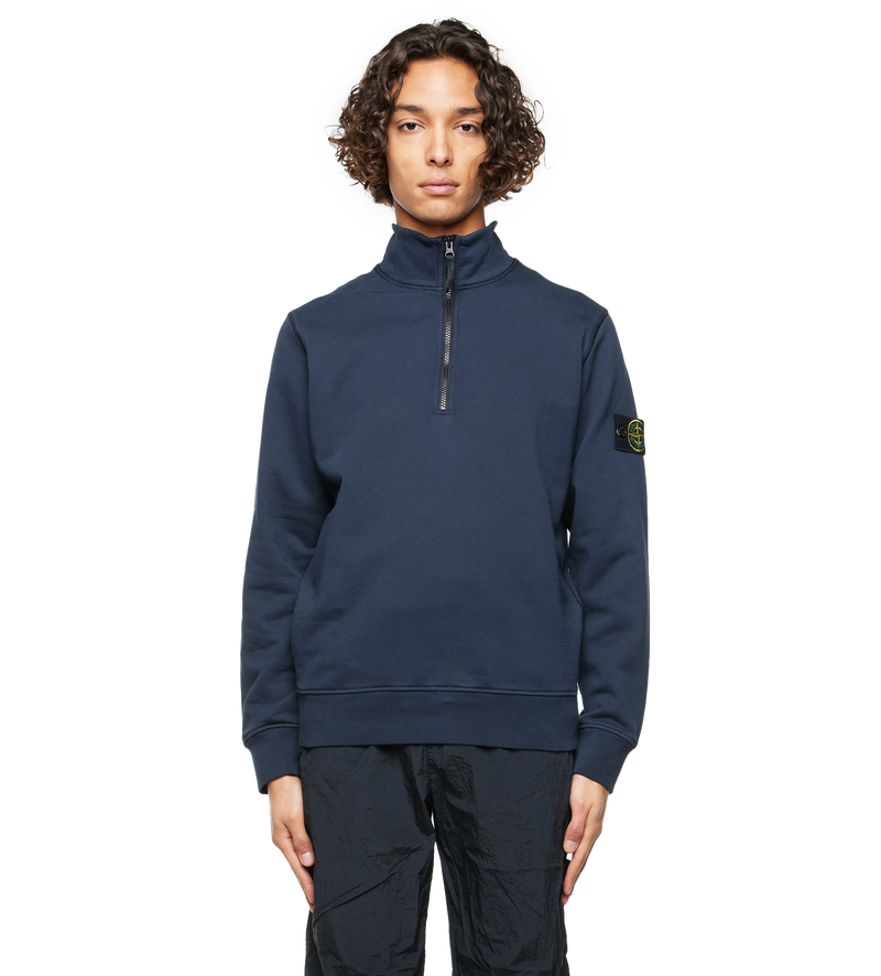 Compass-motif Half-zip Sweatshirt Navy - S