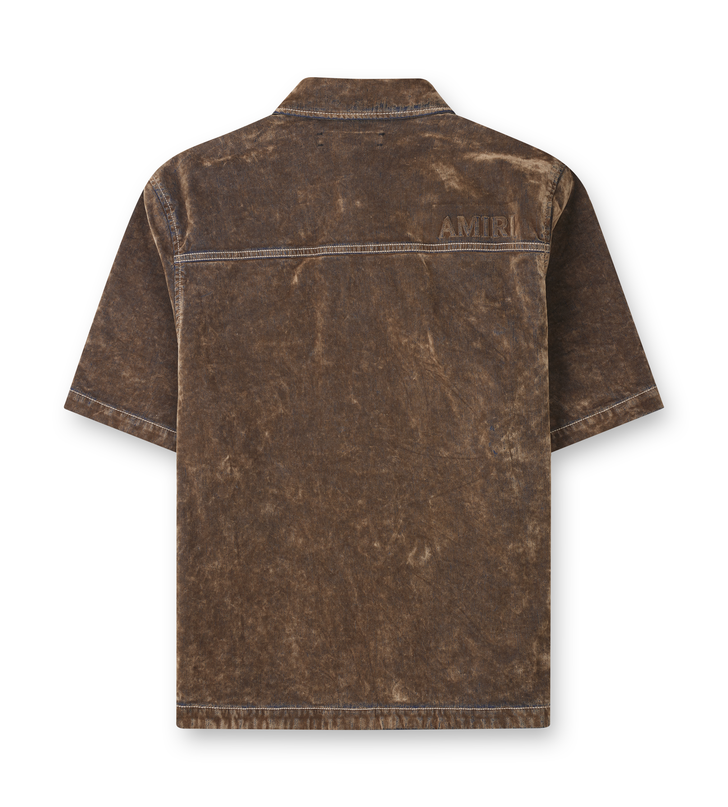 Amiri Velvet Camp Shirt in Tan