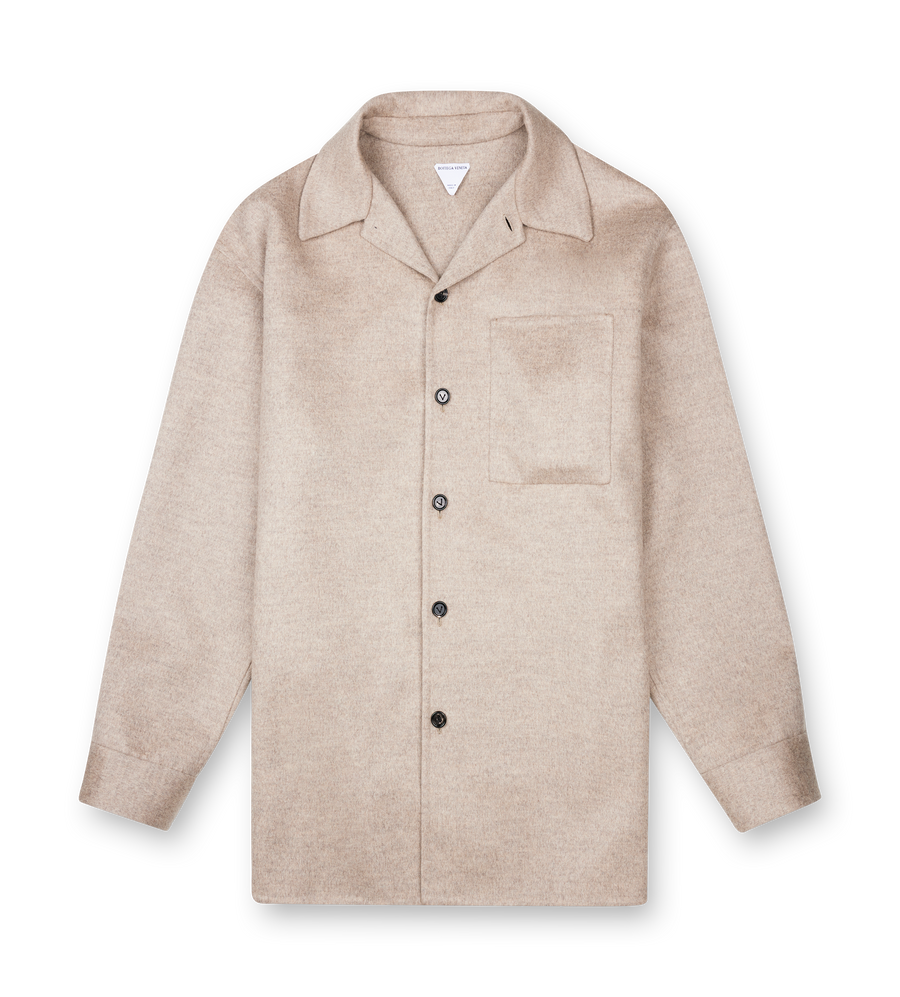 Bottega Veneta Wool and Cashmere Overshirt in Sandshell Melange