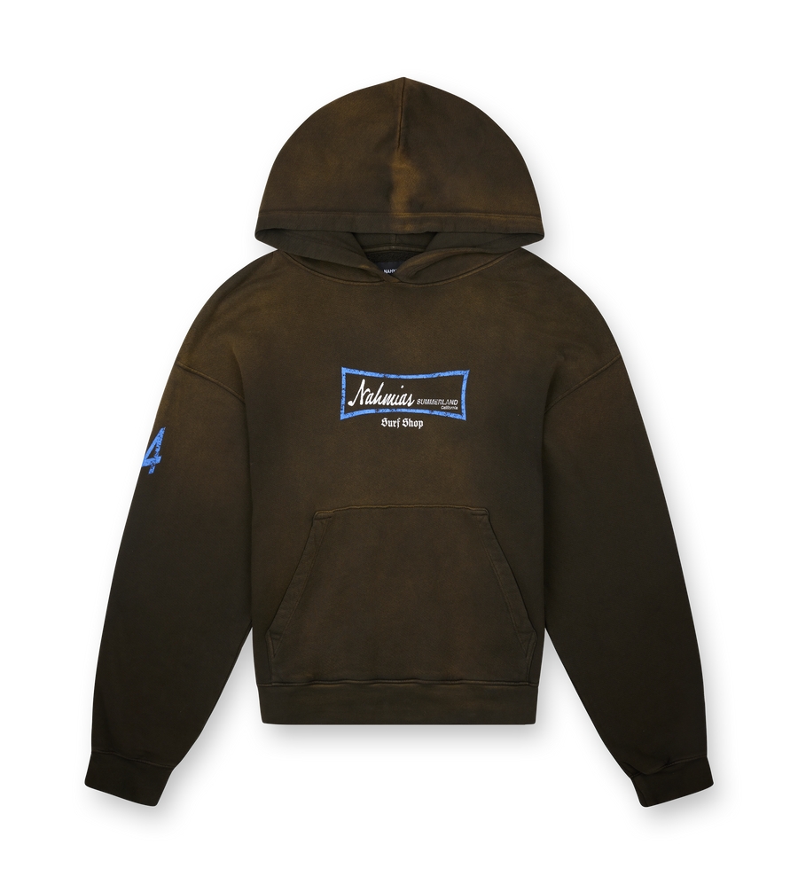 Nahmias Surf Shop Cotton Hoodie in Sunfade Brown