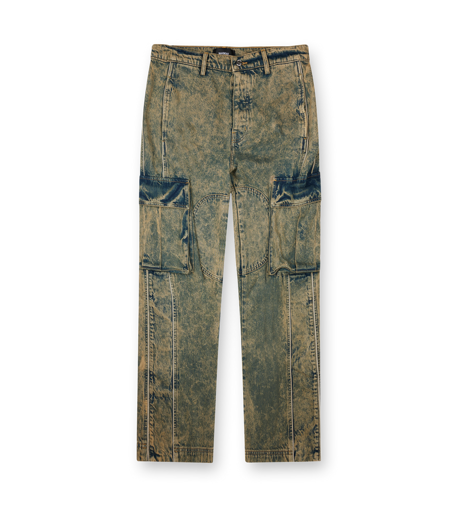 Nahmias Brown Wash Denim Track Logo Cargos