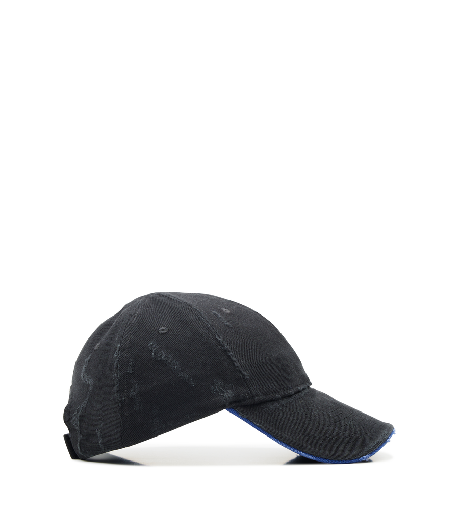 Balenciaga Logo Embroidery Gabardine Baseball Cap in Black