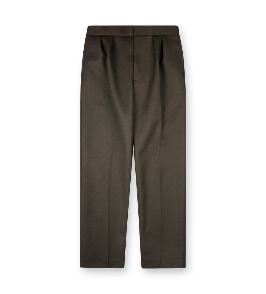 Jacquemus The Citta Tailored Pleated Trousers in Dark Khaki