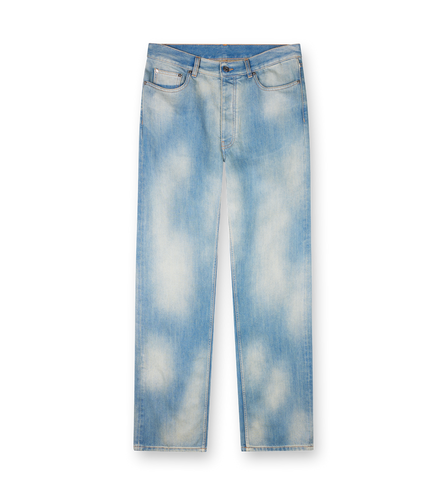 Off-White Washed-Effect Jeans in Blue