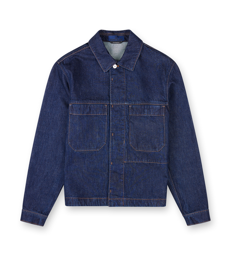 Stone Island Indigo Denim-Rinsed Coach Jacket in Blue Rinse