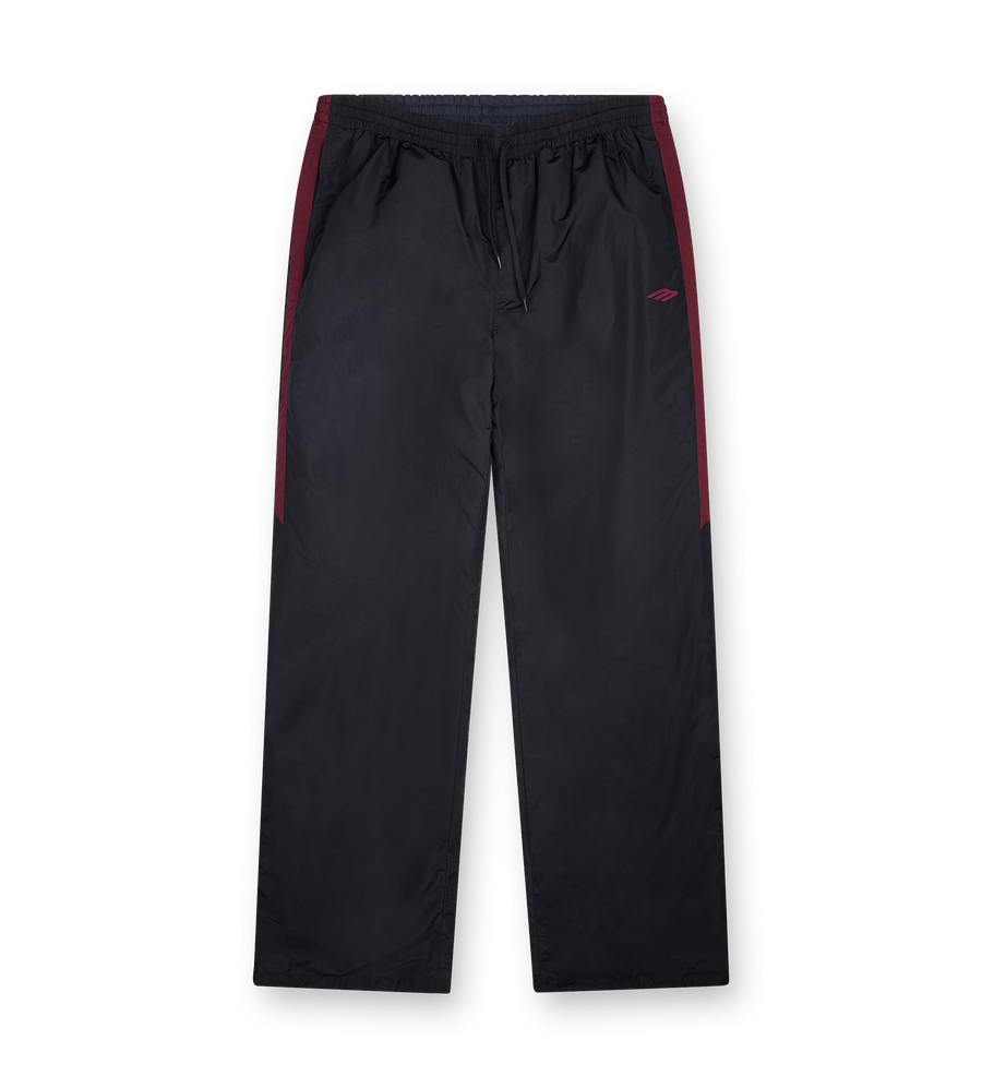Balenciaga Reversible Techno Cotton Poplin Track Pants in Black/Bordeaux