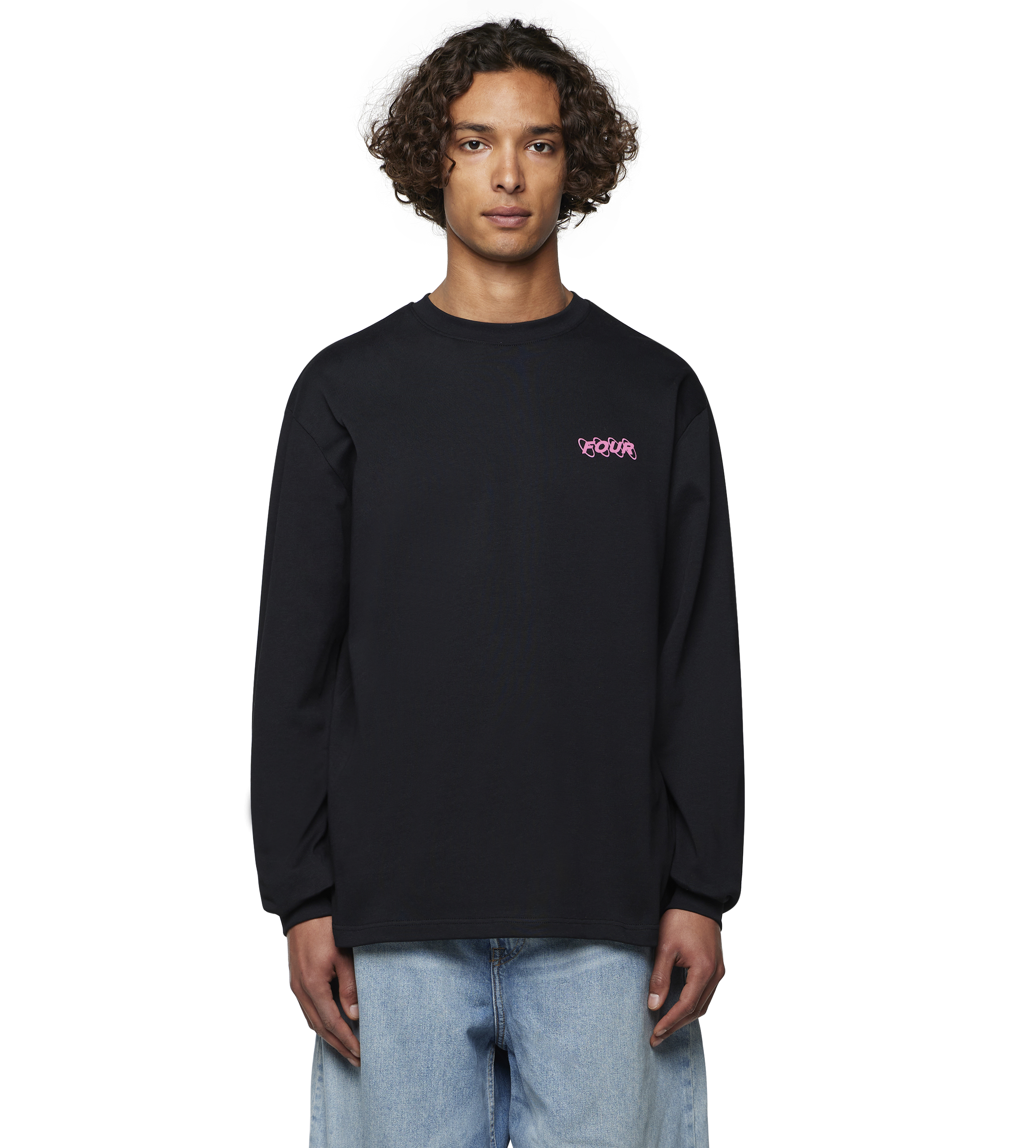 Circles Longsleeve T-shirt Black/ Pink