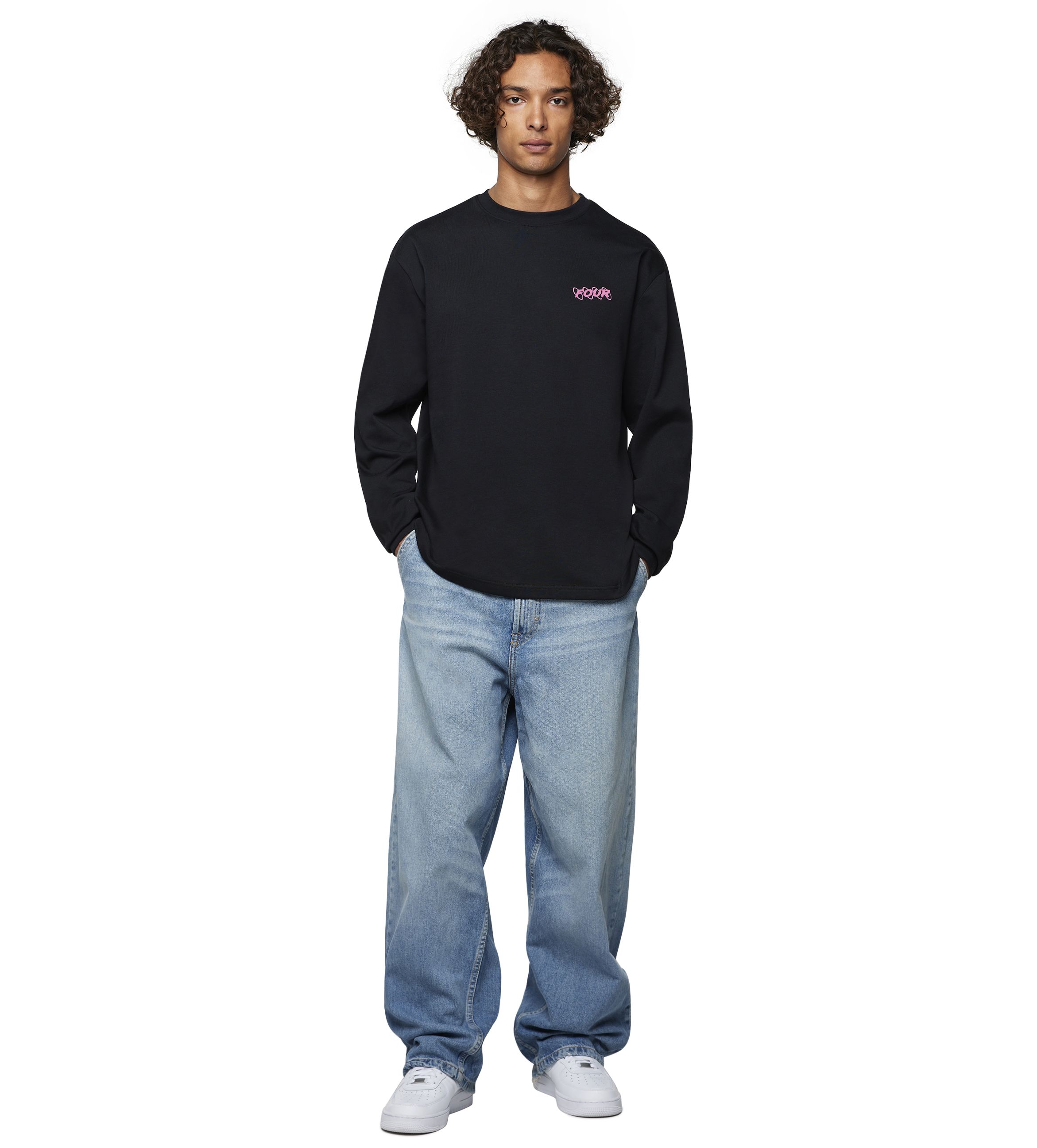 Circles Longsleeve T-shirt Black/ Pink