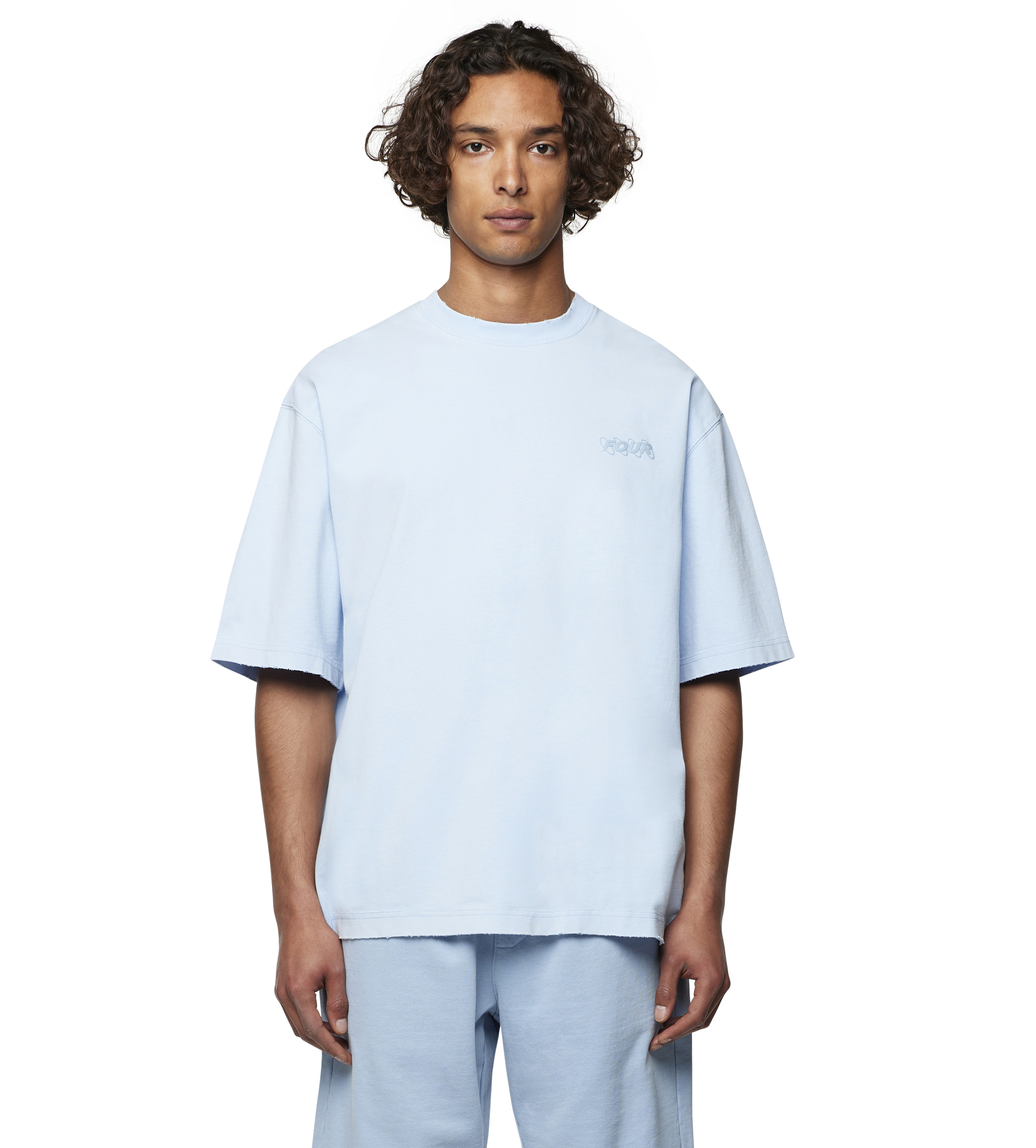 Circles Boxy T-shirt Washed Ice Blue