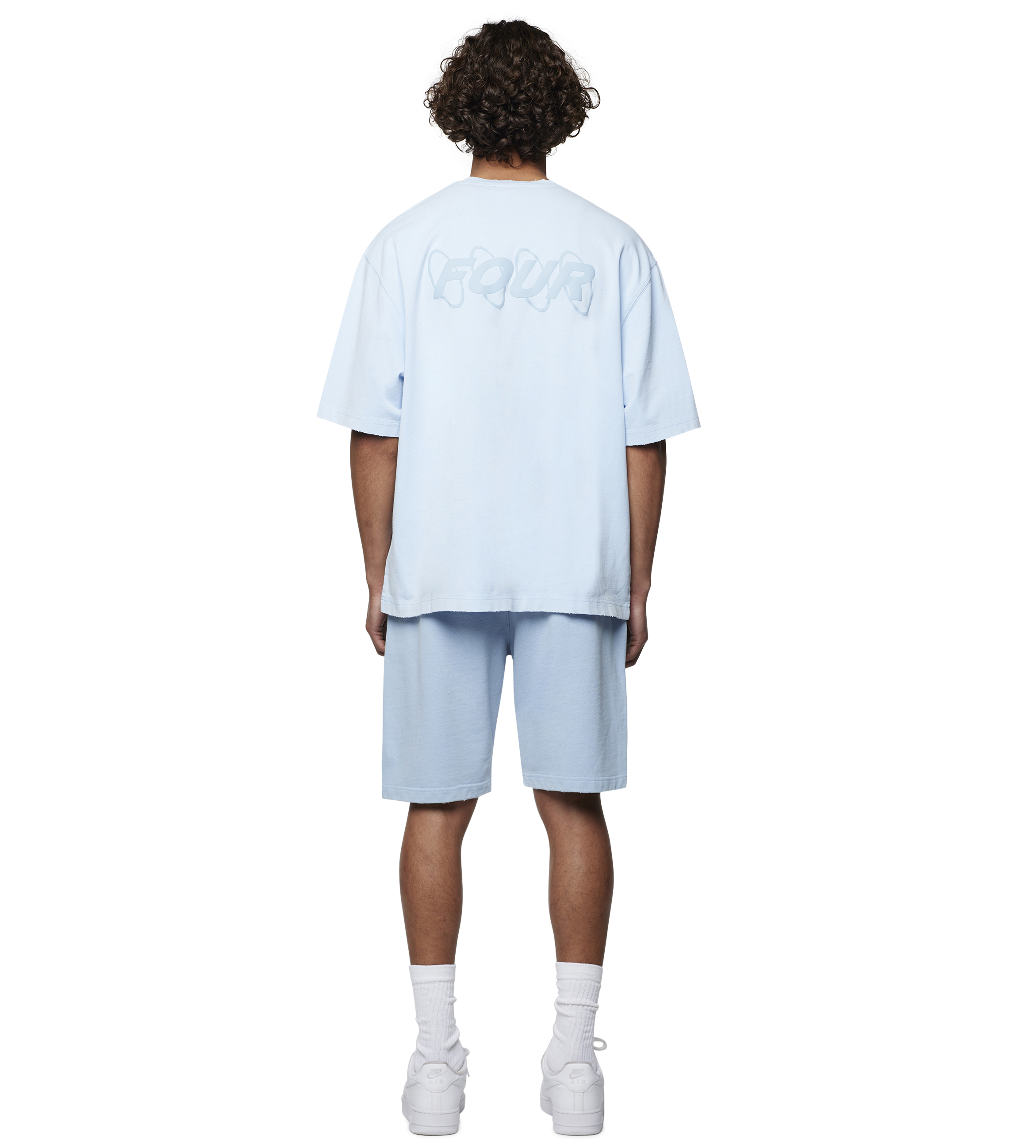 Circles Boxy T-shirt Washed Ice Blue