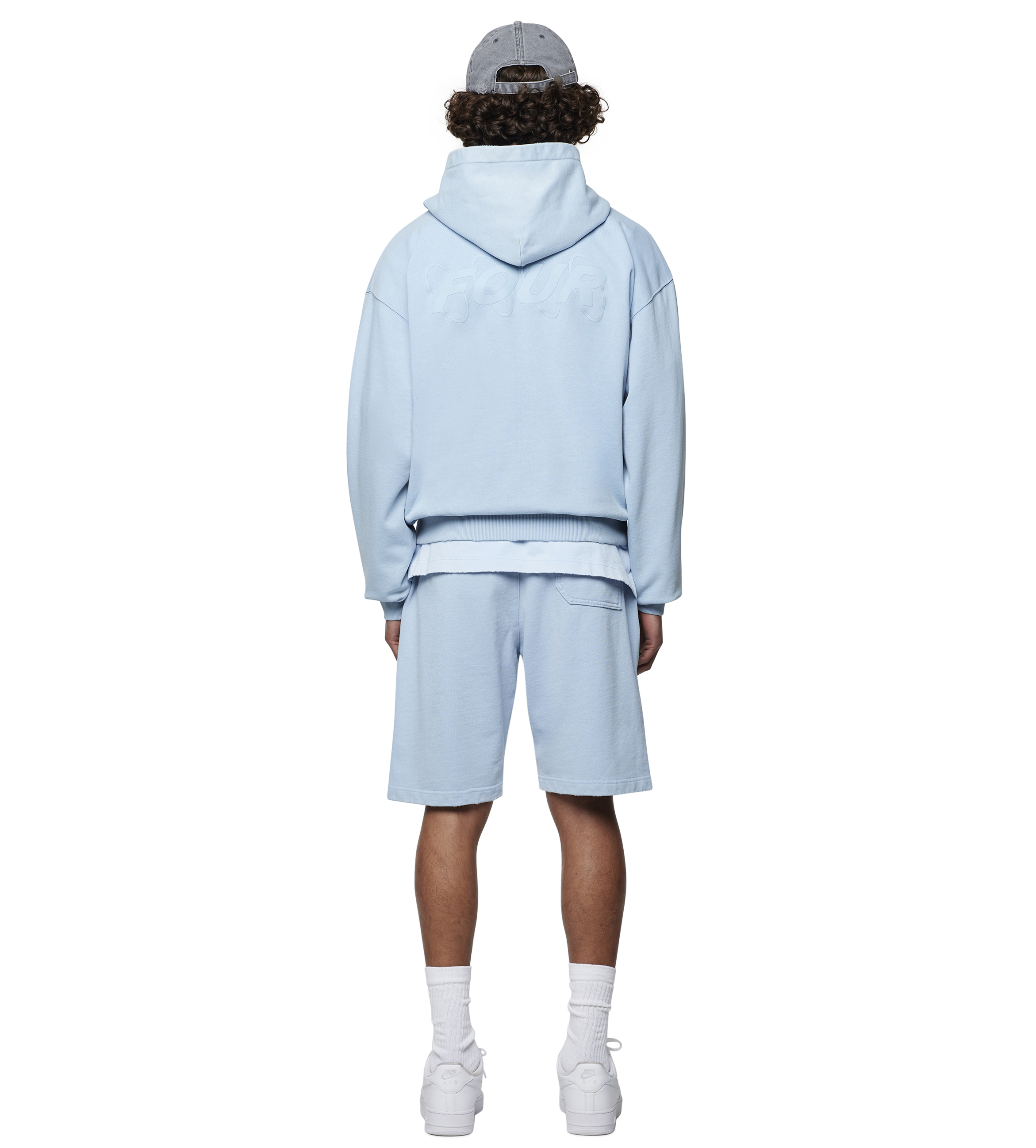 Circles Zip Up Hoodie Washed Ice Blue