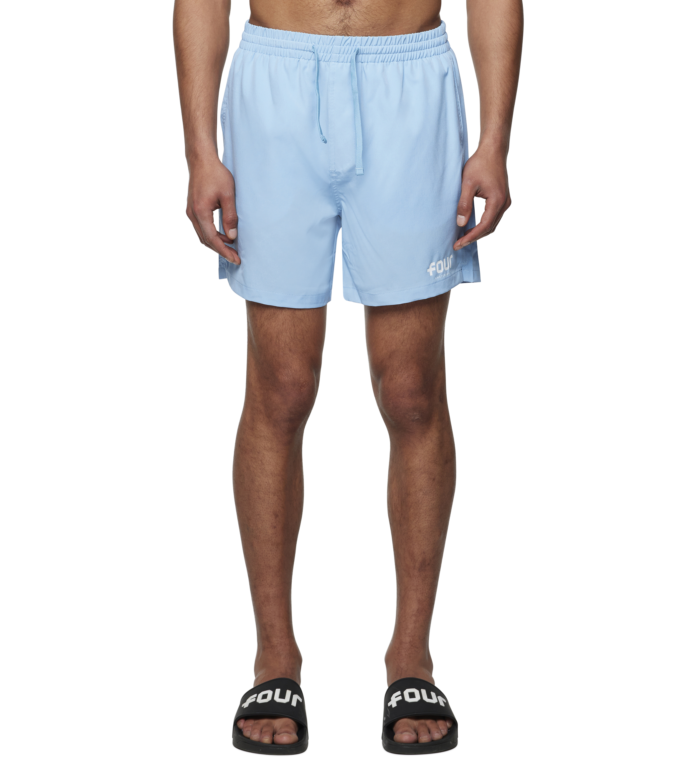 Logo 4AOP Swim Shorts Ice Blue/ White