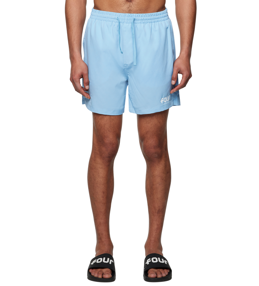 Logo 4AOP Swim Shorts Ice Blue/ White