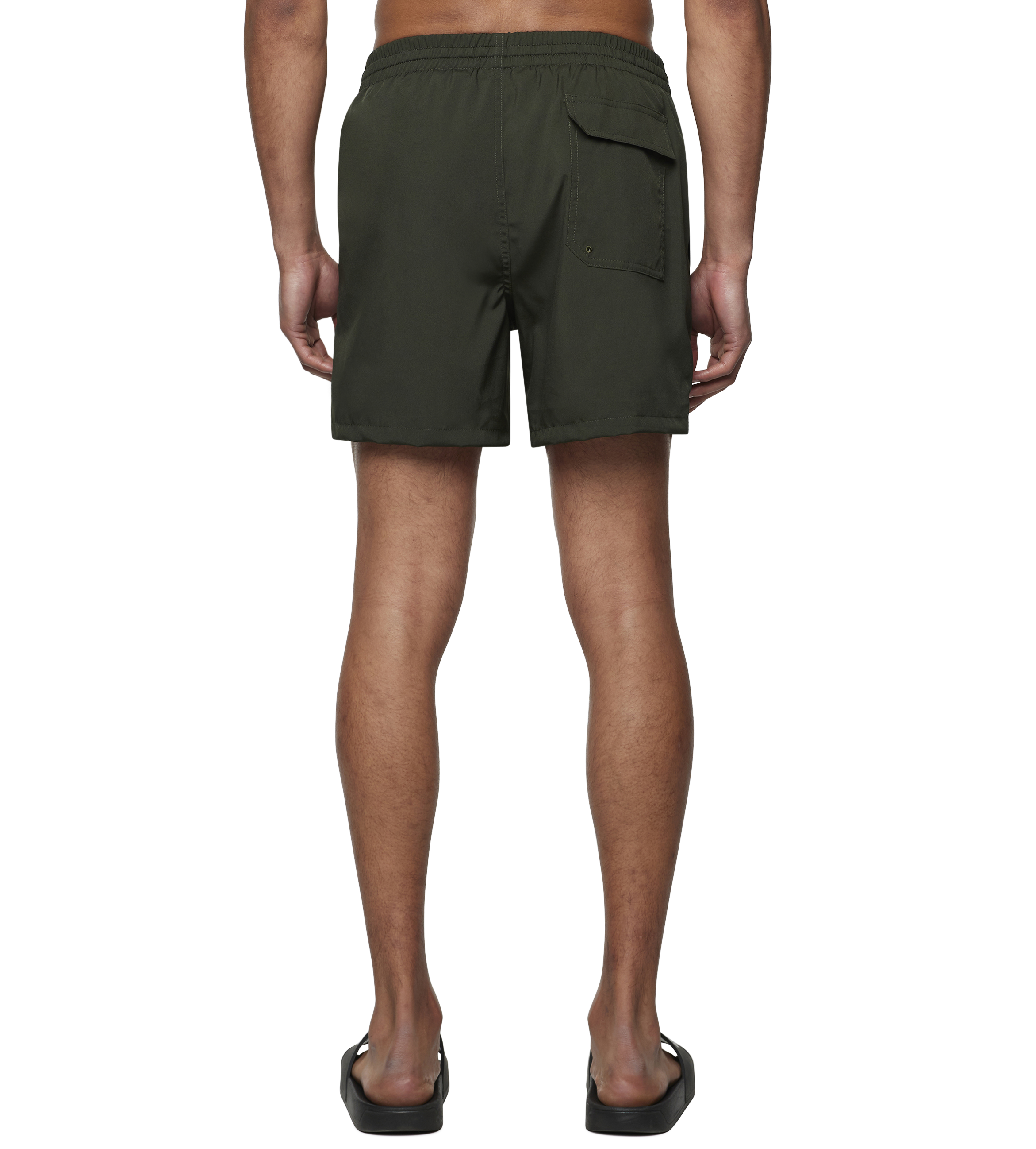 Circles Swim Shorts Army Green/ White