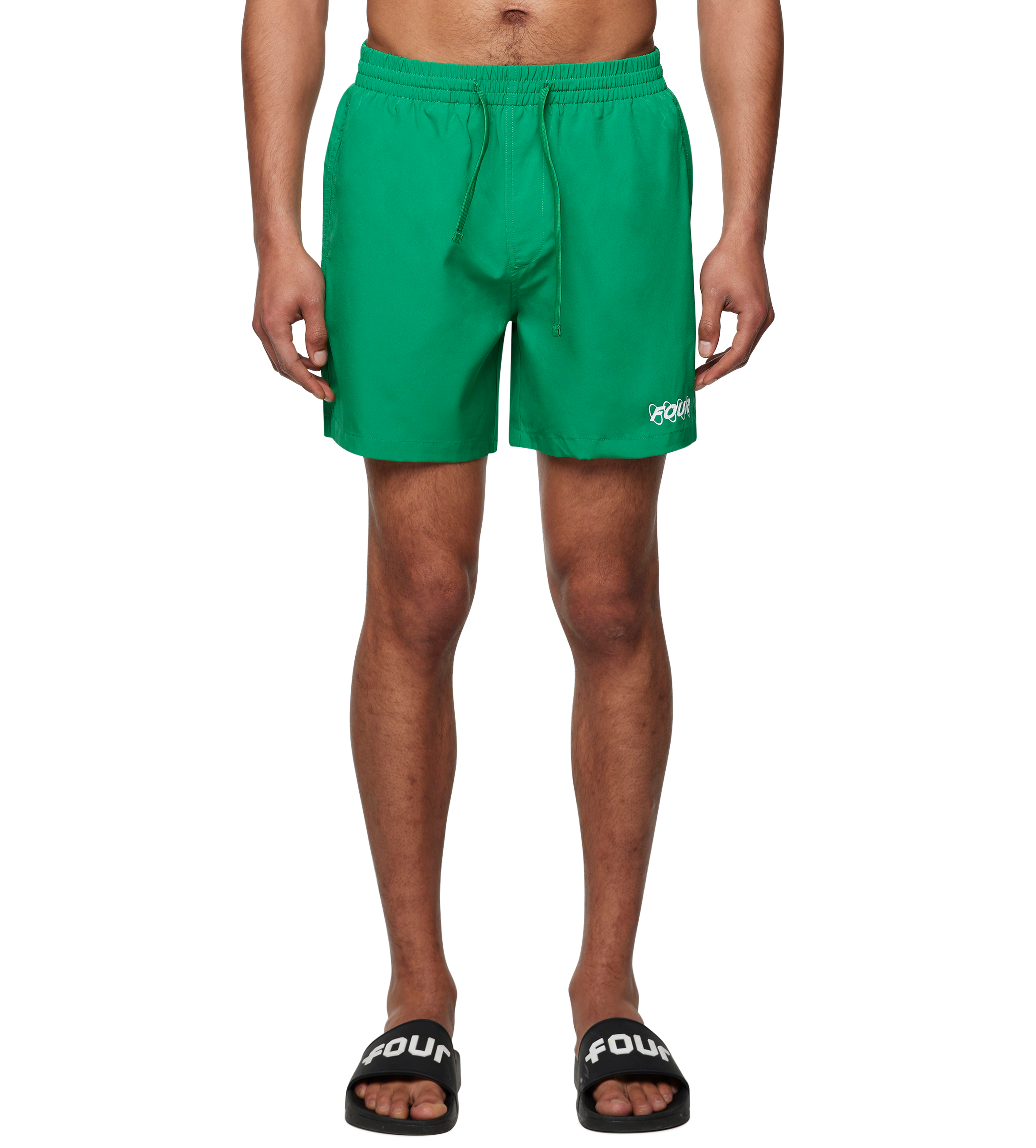 Circles Swim Shorts Green Bee/ White
