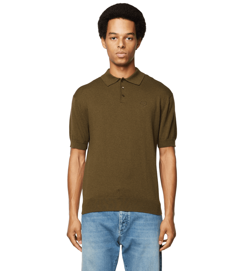 Knitted Polo Green - L