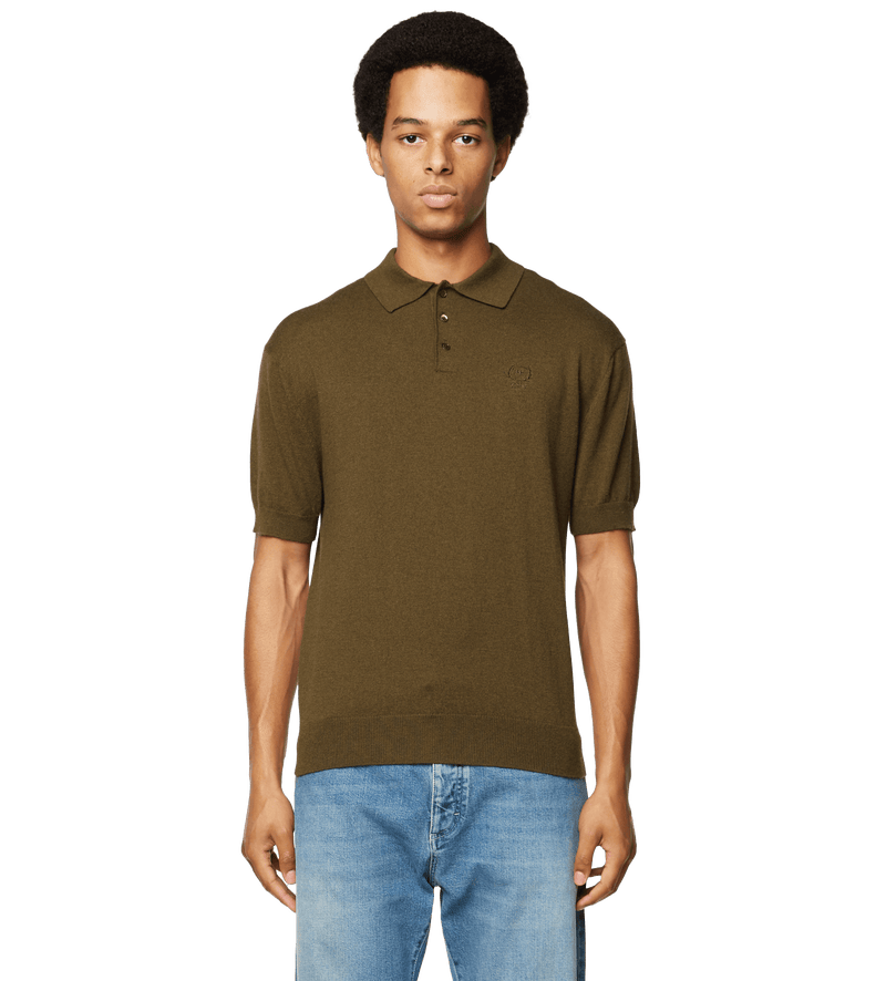 Knitted Polo Green - XXL