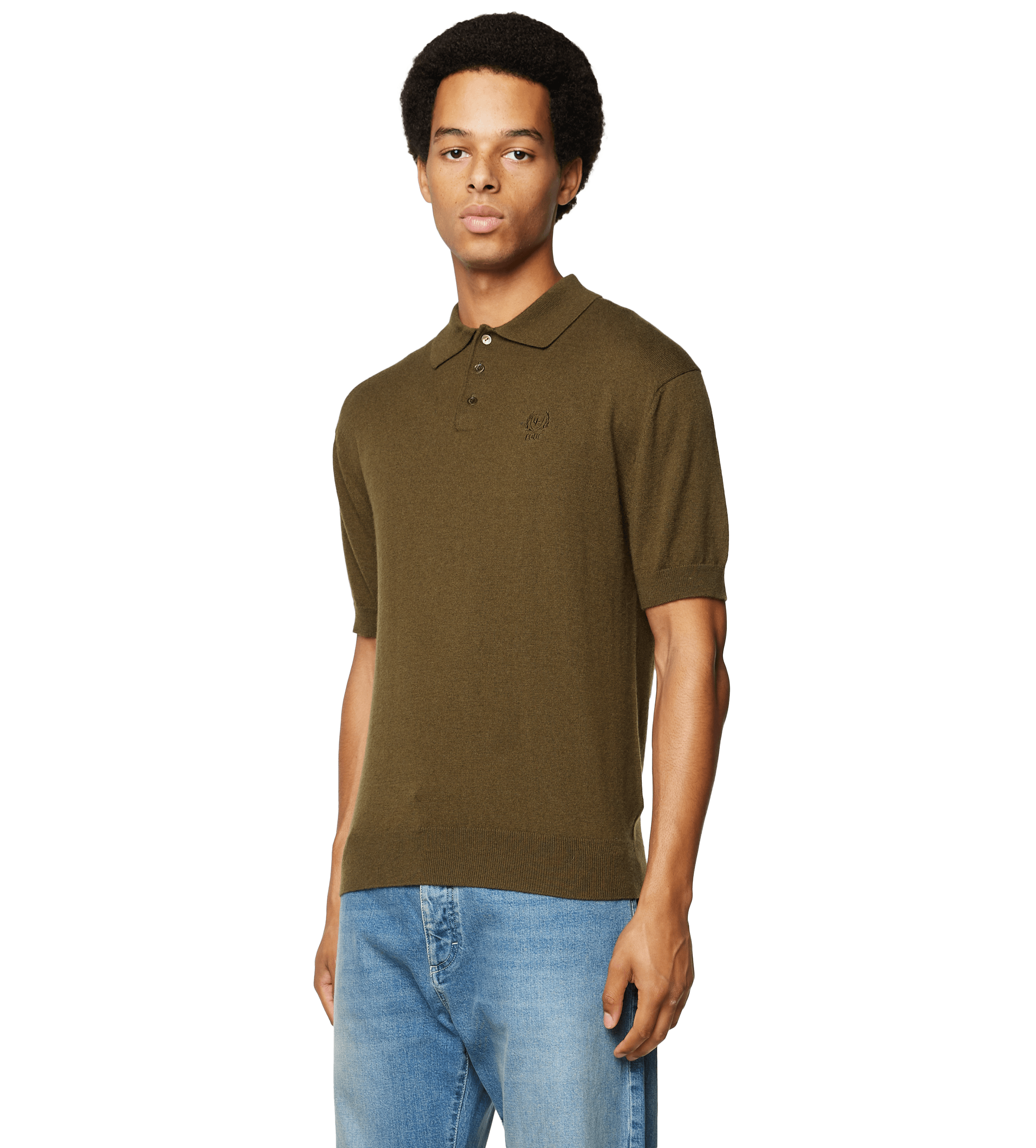 Knitted Polo Green