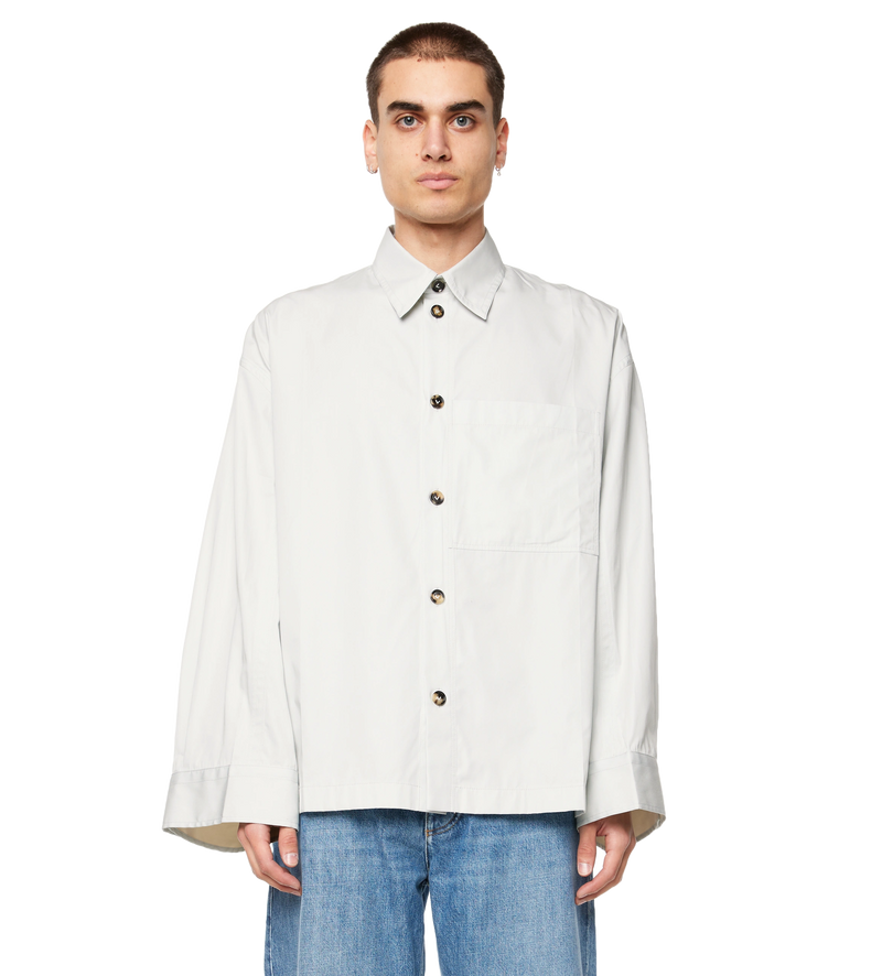 Cotton Silk Shirt Cloud - 46