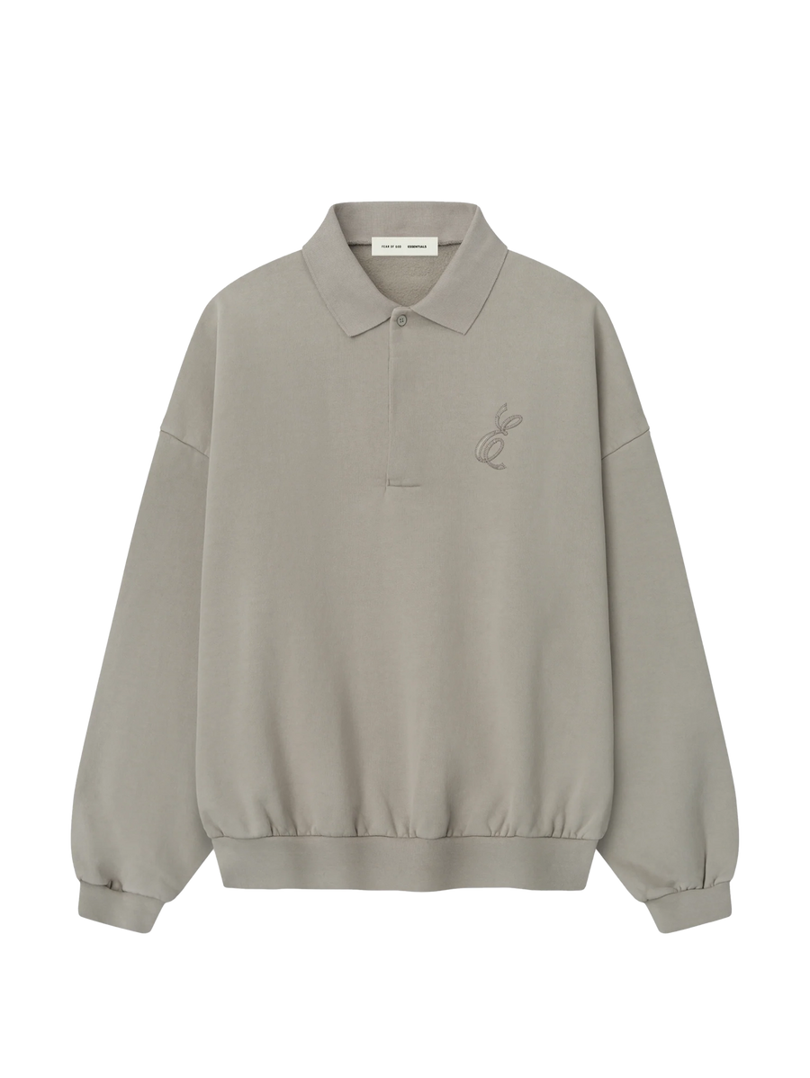 Fear of God Essentials geborduurd klassiek polosweatshirt in rookgrijs