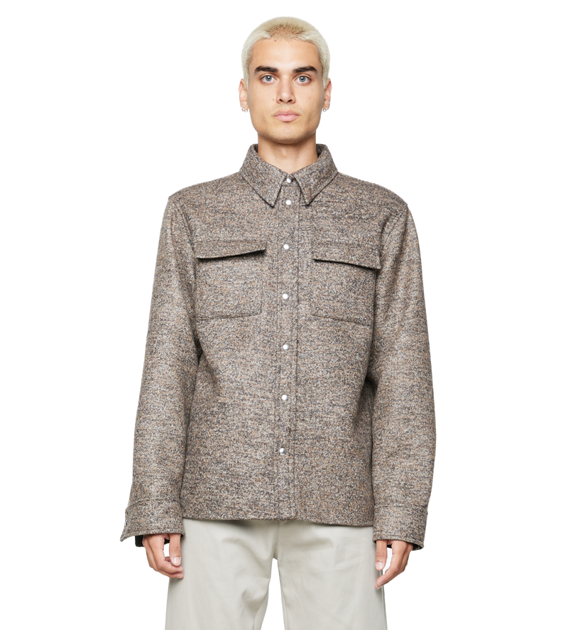 Felted Wool Shirt Brown - 54