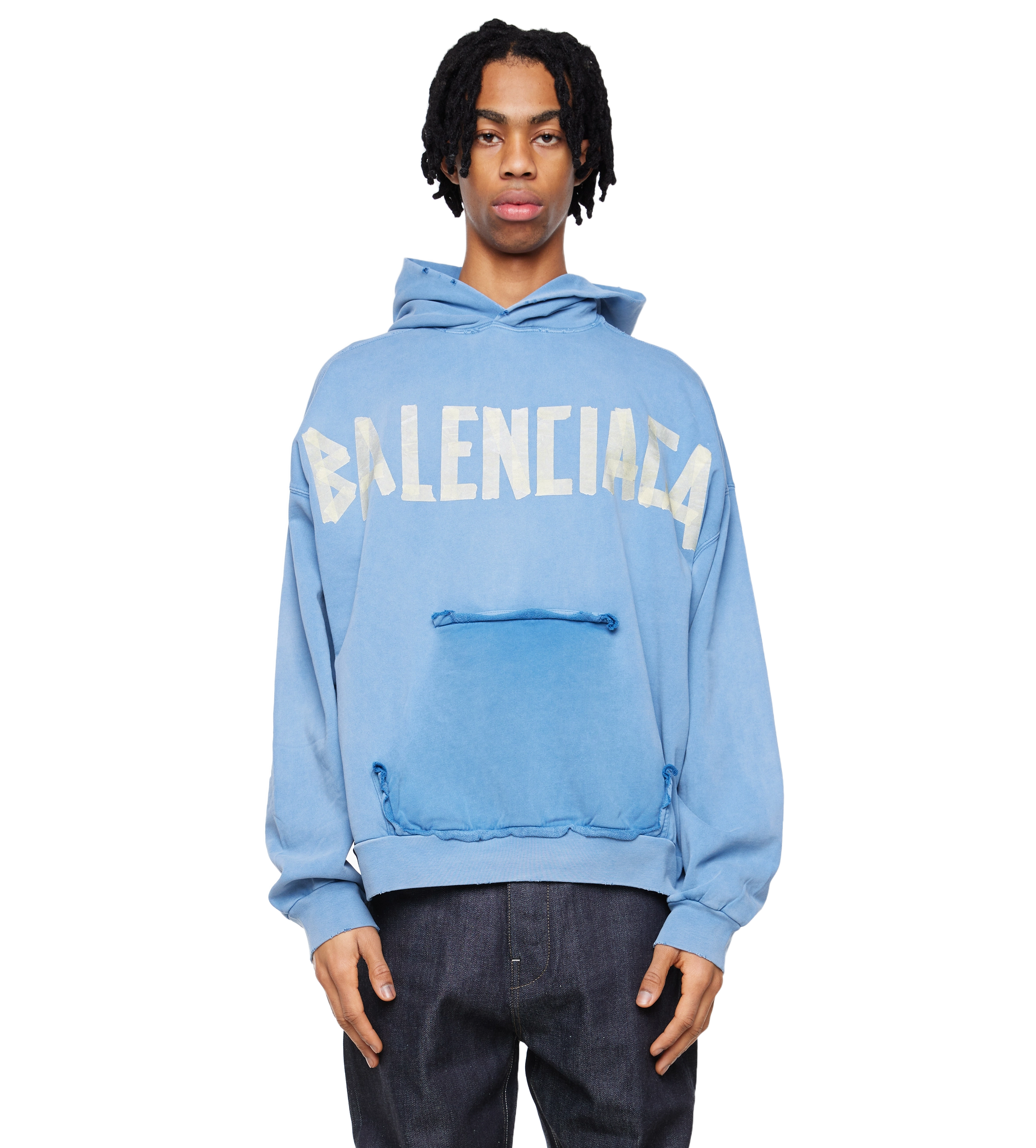 Balenciaga hoodie deals light blue