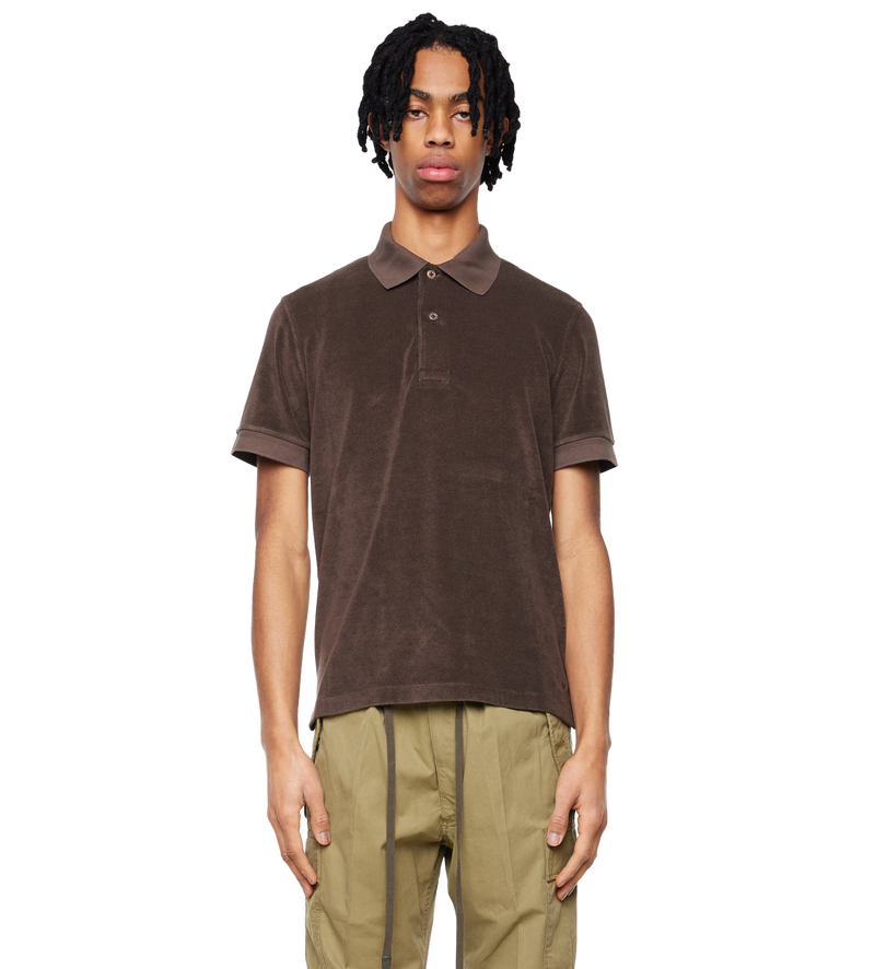 Cotton-blend Polo Shirt Brown - 50