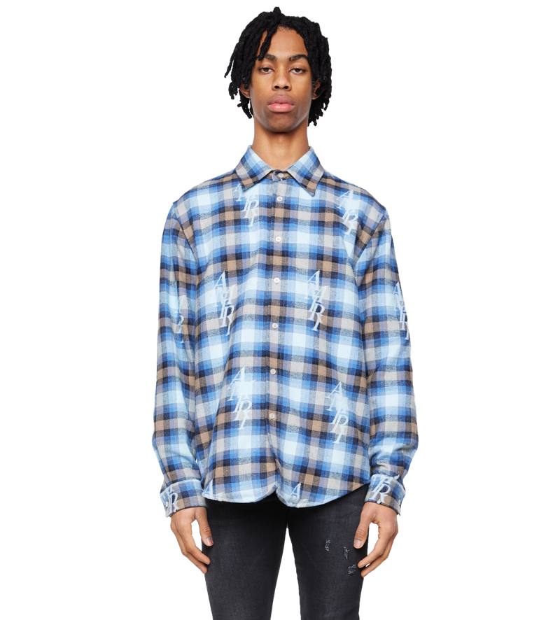 Staggered Plaid Flannel Blue - 50