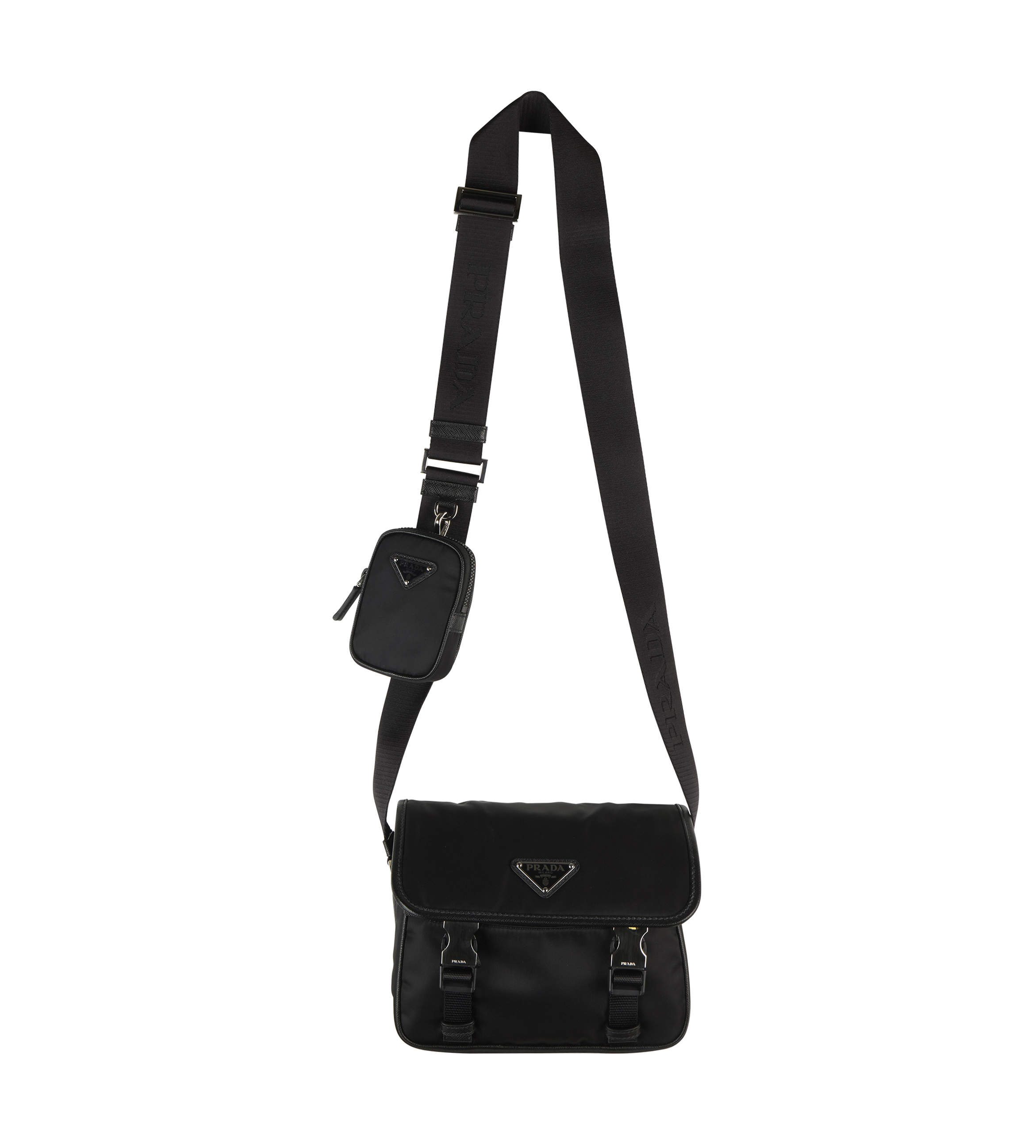 Nylon and Saffiano Leather Messenger Bag Black – FOUR Amsterdam