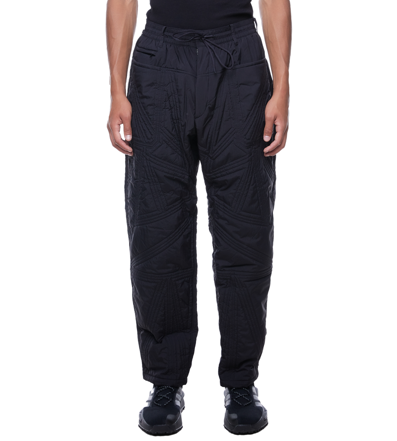 Quilted Cotton Track Pants Black - S