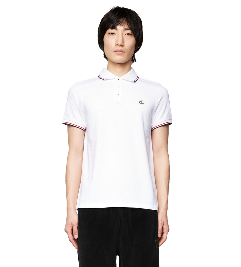 Logo Patch Short Sleeve Polo Shirt White - XXL