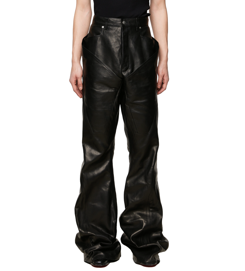 Slivered Leather Pants Black - 33