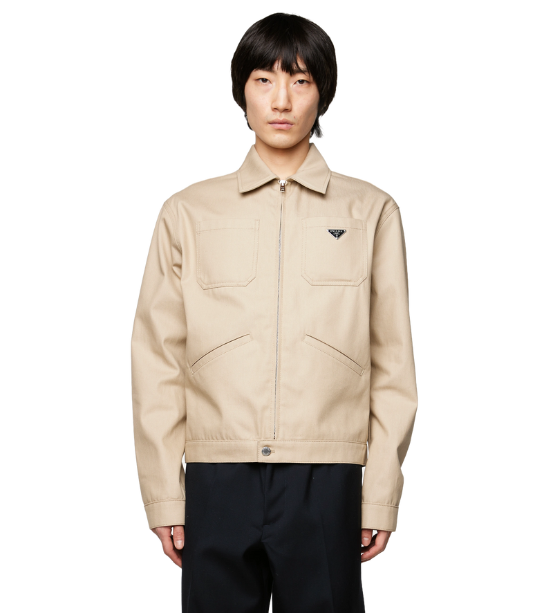 Cotton Zipped Shirt Denim Khaki - XL