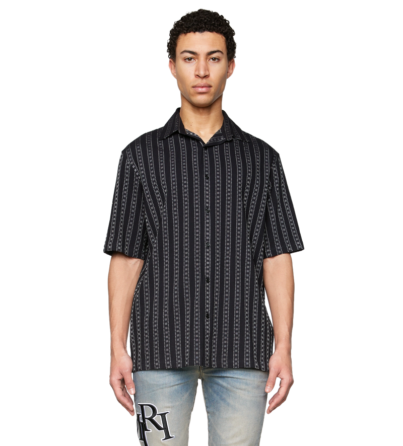 Arrow Stripes Bowling Shirt Black - XL