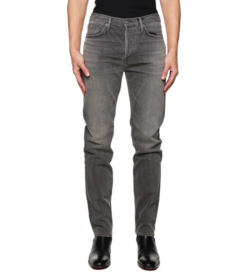 Stretch Straight Jeans Grey - 36