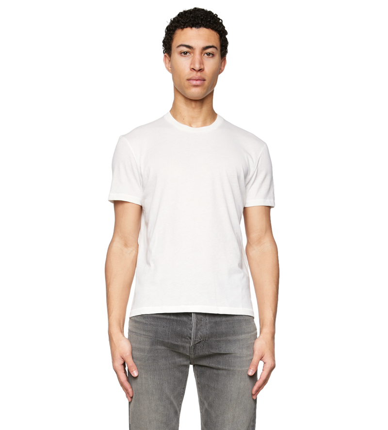 Lyocell Cotton Crewneck T-shirt White - 50